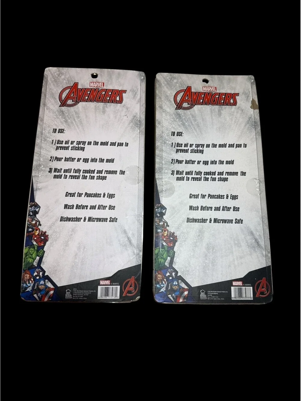 Marvel Avengers Silicone Pancake Egg Molds 4pc Iron Man Captain Hulk Thor Set